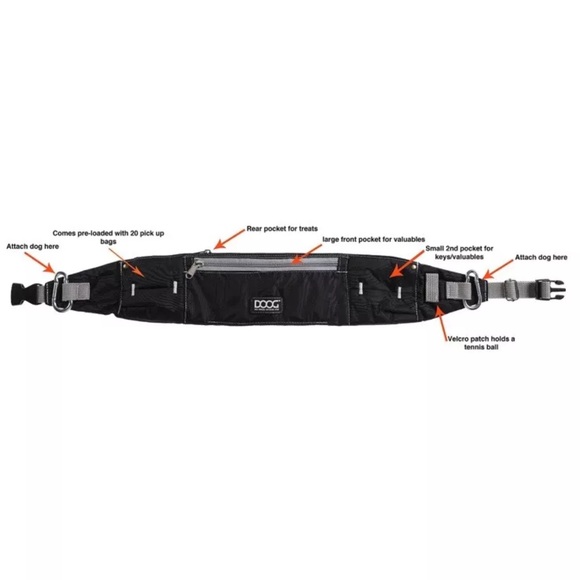 DOOG - Walkie Belt -Comfortable Fit Adjustable Dog Walking Belt - Large Zipper - Picture 2 of 4